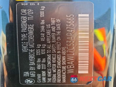 Zdjęcie 13 z 13 samochodu: 2010 BMW 335 I VIN:WBAWL7C53AP475665 - miniatura