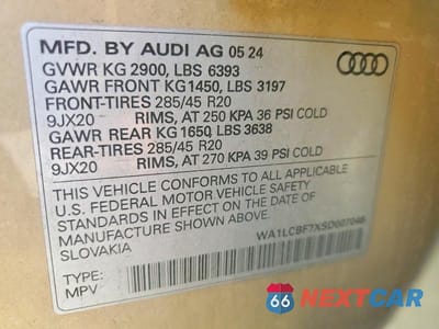 Zdjęcie 12 z 12 samochodu: 2025 AUDI Q7 PREMIUM PLUS VIN:WA1LCBF7XSD007046 - miniatura