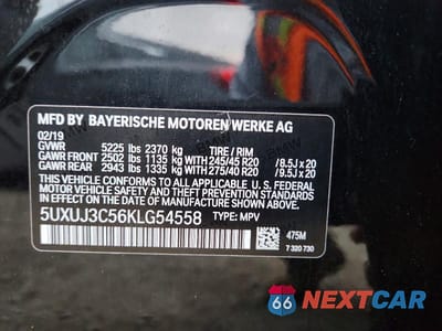 Zdjęcie 12 z 12 samochodu: 2019 BMW X4 XDRIVE30I VIN:5UXUJ3C56KLG54558 - miniatura