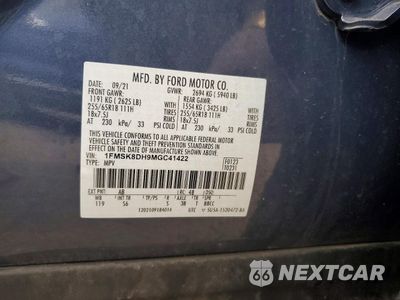 Zdjęcie 13 z 13 samochodu: 2021 FORD EXPLORER XLT VIN:1FMSK8DH9MGC41422 - miniatura