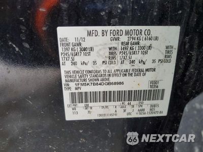 Zdjęcie 13 z 13 samochodu: 2013 FORD EXPLORER VIN:1FM5K7B84DGB68986 - miniatura