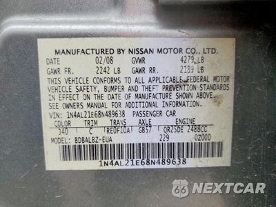 Zdjęcie 13 z 13 samochodu: 2008 NISSAN ALTIMA 2.5 VIN:1N4AL21E68N489638 - miniatura
