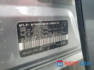 Zdjęcie 13 z 13 samochodu: 2022 MITSUBISHI OUTLANDER SE VIN:JA4J3UA84NZ024158 - miniatura