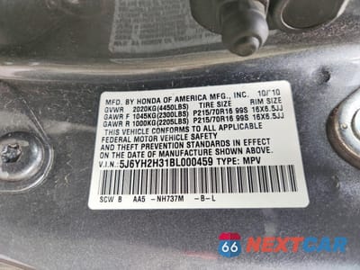 Zdjęcie 13 z 13 samochodu: 2011 HONDA ELEMENT LX VIN:5J6YH2H31BL000459 - miniatura