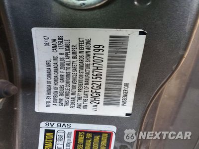 Zdjęcie 13 z 13 samochodu: 2007 HONDA CIVIC SI VIN:2HGFG21567H707199 - miniatura