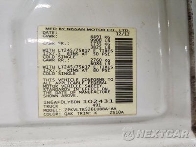 Zdjęcie 13 z 13 samochodu: 2013 NISSAN NV 2500 VIN:1N6AF0LY6DN102431 - miniatura
