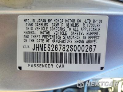 Zdjęcie 12 z 13 samochodu: 2002 HONDA CIVIC EX VIN:JHMES26782S000267 - miniatura