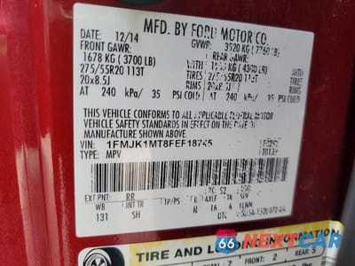 Zdjęcie 13 z 13 samochodu: 2015 FORD EXPEDITION EL PLATINUM VIN:1FMJK1MT8FEF18745 - miniatura