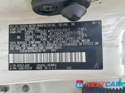 Zdjęcie 13 z 13 samochodu: 2010 TOYOTA HIGHLANDER SE VIN:5TDJK3EH9AS036718 - miniatura