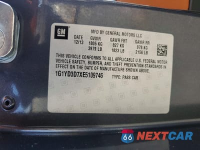 Zdjęcie 12 z 12 samochodu: 2014 CHEVROLET CORVETTE STINGRAY 2LT VIN:1G1YD3D7XE5109746 - miniatura