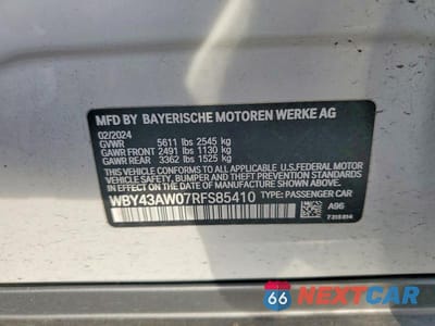 Zdjęcie 12 z 12 samochodu: 2024 BMW I4 EDRIVE 35 VIN:WBY43AW07RFS85410 - miniatura