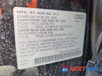 Zdjęcie 14 z 14 samochodu: 2022 AUDI Q3 PREMIUM S LINE 45 VIN:WA1DECF39N1028770 - miniatura
