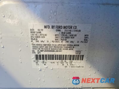 Zdjęcie 13 z 14 samochodu: 2022 LINCOLN NAUTILUS RESERVE VIN:2LMPJ6K90NBL08351 - miniatura