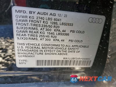 Zdjęcie 14 z 15 samochodu: 2024 AUDI Q4 E-TRON PREMIUM PLUS VIN:WA1LUBFZ4RP040860 - miniatura