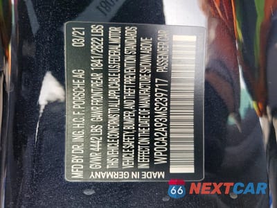 Zdjęcie 12 z 12 samochodu: 2021 PORSCHE 911 CARRERA VIN:WP0CA2A93MS239717 - miniatura