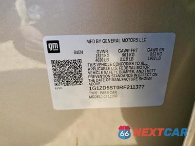Zdjęcie 12 z 12 samochodu: 2024 CHEVROLET MALIBU LT VIN:1G1ZD5ST0RF211377 - miniatura