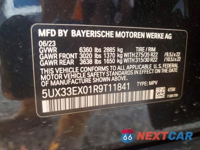 Zdjęcie 13 z 13 samochodu: 2024 BMW X6 XDRIVE40I VIN:5UX33EX01R9T11841 - miniatura