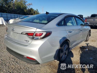 Trzecie zdjęcie samochodu z tyłu: 2017 HYUNDAI SONATA HYBRID VIN:KMHE34L39HA075615 - miniatura
