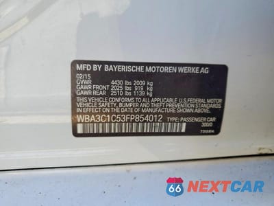 Zdjęcie 12 z 12 samochodu: 2015 BMW 328 I SULEV VIN:WBA3C1C53FP854012 - miniatura