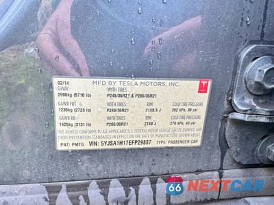 Zdjęcie 10 z 14 samochodu: 2014 TESLA MODEL S VIN:5YJSA1H17EFP29887 - miniatura