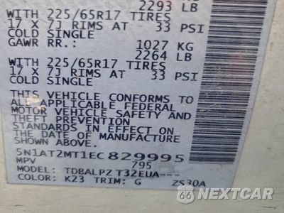Zdjęcie 14 z 14 samochodu: 2014 NISSAN ROGUE S VIN:5N1AT2MT1EC829995 - miniatura