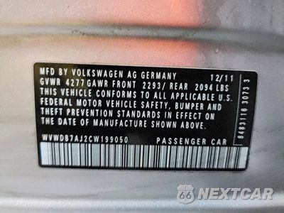 Zdjęcie 12 z 13 samochodu: 2012 VOLKSWAGEN GOLF VIN:WVWDB7AJ2CW199050 - miniatura