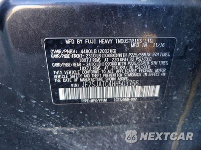Zdjęcie 12 z 13 samochodu: 2017 SUBARU FORESTER 2.5I TOURING VIN:JF2SJATC4HH503756 - miniatura