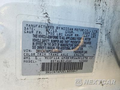 Zdjęcie 12 z 13 samochodu: 2014 NISSAN VERSA S VIN:3N1CN7AP2EL822847 - miniatura