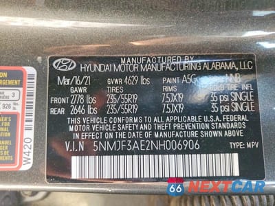 Zdjęcie 13 z 13 samochodu: 2022 HYUNDAI TUCSON SEL VIN:5NMJF3AE2NH006906 - miniatura