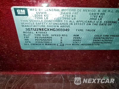 Zdjęcie 14 z 14 samochodu: 2017 GMC SIERRA K1500 SLT VIN:3GTU2NECXHG365949 - miniatura