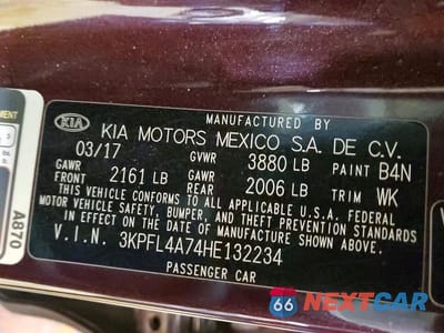 Zdjęcie 12 z 12 samochodu: 2017 KIA FORTE LX VIN:3KPFL4A74HE132234 - miniatura