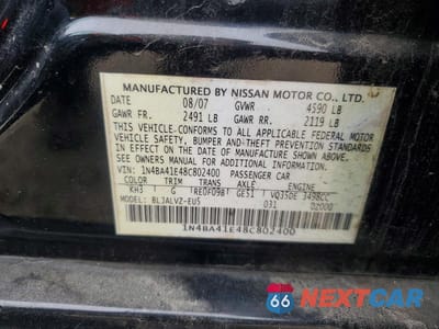 Zdjęcie 13 z 13 samochodu: 2008 NISSAN MAXIMA VIN:1N4BA41E48C802400 - miniatura