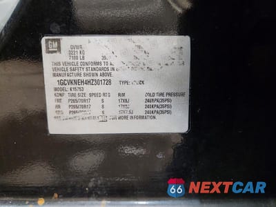 Zdjęcie 12 z 12 samochodu: 2017 CHEVROLET SILVERADO K1500 VIN:1GCVKNEH4HZ301728 - miniatura