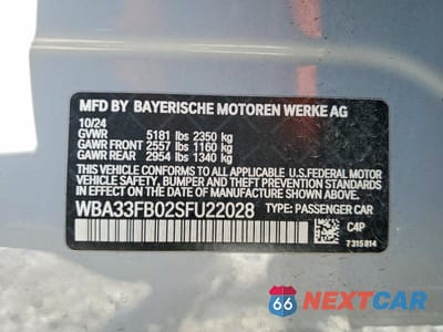 Zdjęcie 12 z 12 samochodu: 2025 BMW 430XI GRAN COUPE VIN:WBA33FB02SFU22028 - miniatura