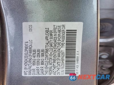 Zdjęcie 12 z 12 samochodu: 2023 ACURA INTEGRA A-SPEC TECH VIN:19UDE4H66PA025977 - miniatura