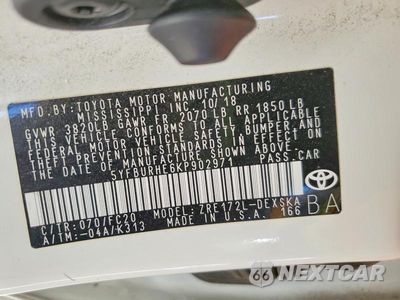 Zdjęcie 12 z 12 samochodu: 2019 TOYOTA COROLLA L VIN:5YFBURHE6KP902971 - miniatura