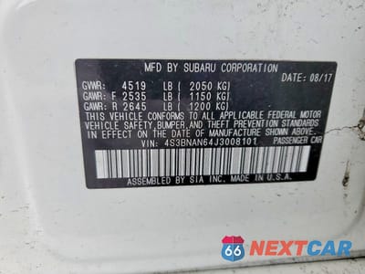 Zdjęcie 12 z 12 samochodu: 2018 SUBARU LEGACY 2.5I LIMITED VIN:4S3BNAN64J3008101 - miniatura