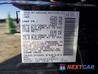 Zdjęcie 13 z 14 samochodu: 2023 INFINITI QX60 LUXE VIN:5N1DL1FS6PC356545 - miniatura