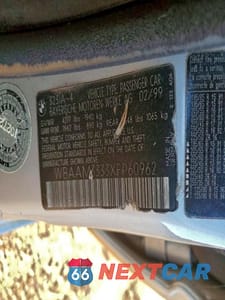Zdjęcie 12 z 12 samochodu: 1999 BMW 323 I AUTOMATIC VIN:WBAAM3333XFP60962 - miniatura
