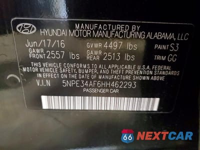 Zdjęcie 12 z 12 samochodu: 2017 HYUNDAI SONATA SPORT VIN:5NPE34AF6HH462293 - miniatura