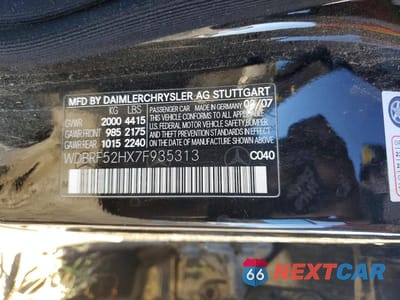 Zdjęcie 12 z 12 samochodu: 2007 MERCEDES-BENZ C 230 VIN:WDBRF52HX7F935313 - miniatura
