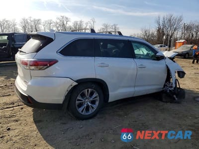 Trzecie zdjęcie samochodu z tyłu: 2014 TOYOTA HIGHLANDER XLE VIN:5TDJKRFH3ES014463 - miniatura