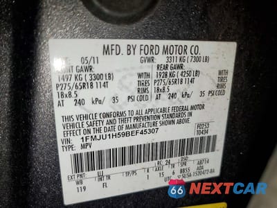 Zdjęcie 13 z 13 samochodu: 2011 FORD EXPEDITION XLT VIN:1FMJU1H59BEF45307 - miniatura