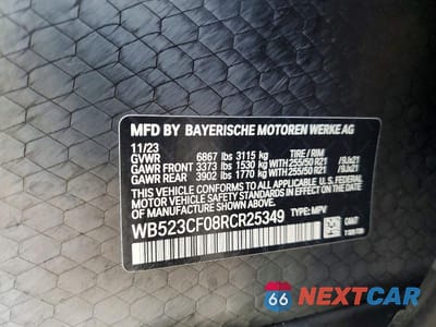 Zdjęcie 13 z 13 samochodu: 2024 BMW IX XDRIVE50 VIN:WB523CF08RCR25349 - miniatura