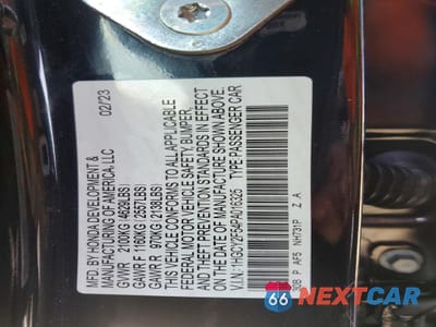 Zdjęcie 12 z 12 samochodu: 2023 HONDA ACCORD HYBRID SPORT VIN:1HGCY2F54PA016325 - miniatura