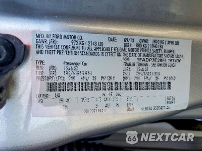 Zdjęcie 13 z 15 samochodu: 2014 FORD FOCUS S VIN:1FADP3E28EL167436 - miniatura