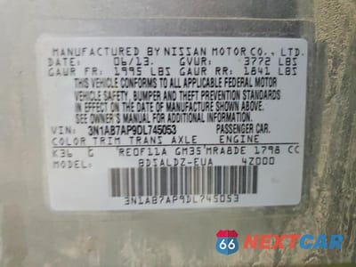 Zdjęcie 12 z 12 samochodu: 2013 NISSAN SENTRA S VIN:3N1AB7AP9DL745053 - miniatura