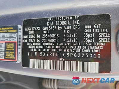 Zdjęcie 13 z 13 samochodu: 2023 KIA SORENTO S VIN:5XYRLDLC8PG225010 - miniatura