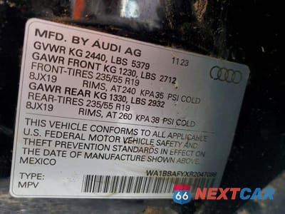 Zdjęcie 13 z 13 samochodu: 2024 AUDI Q5 VIN:WA1BBAFYXR2047098 - miniatura