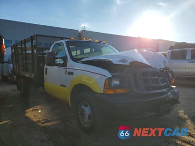 Czwarte zdjęcie samochodu z boku: 2001 FORD F350 SUPER DUTY FLATBED TRUCK VIN:1FDWF36F11EC20267 - miniatura